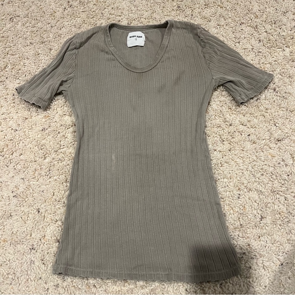 Rudy Jude Pointelle Tee in Sage